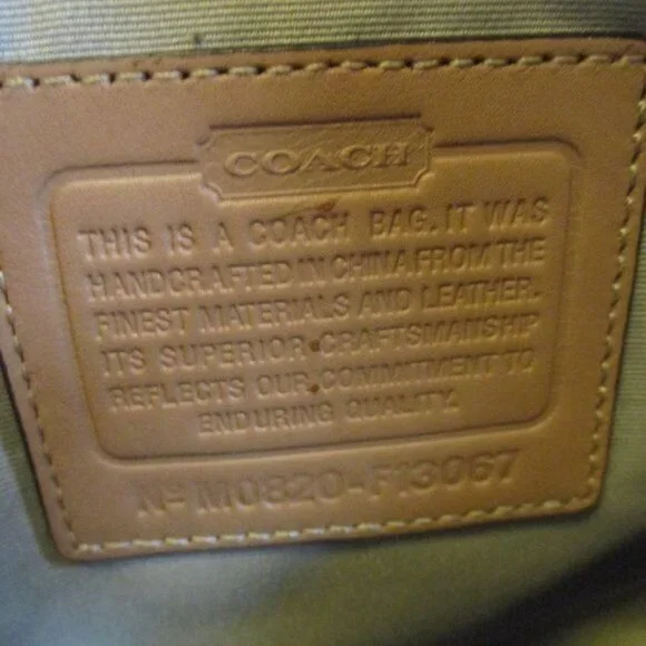 *COACH Beige Tan Hampton Satchel CC Logo Canvas